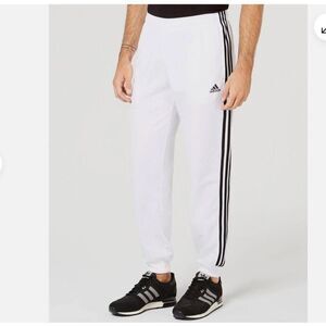 Adidas white and black Mens jogger track pants size small NWT